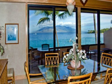 Ocean view dining room seats six